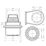Travel Gearbox With Motor 156887A1 151018A1 for CASE Excavator 9010 - Image 3