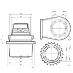 Travel Gearbox With Motor 31EH-40010 for Hyundai Excavator R360LC-3 - Image 4