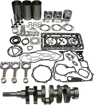 D905 Engine Standard Overhaul Rebuild Kit and 3 Pieces Connecting Rod with Crankshaft for Kubota KH41 KH51 KH61 B1600 BX23D BX25 GB15