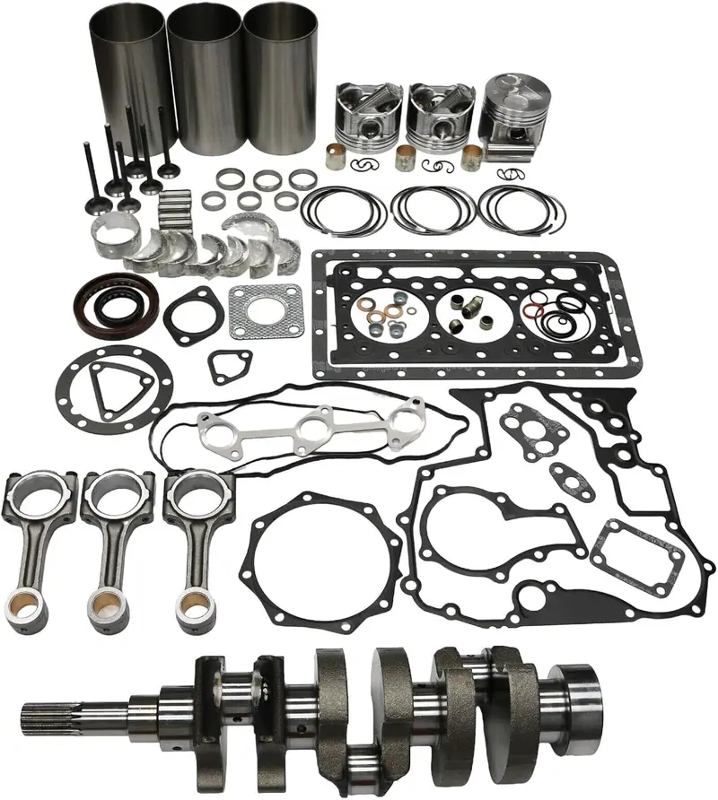 D905 Engine Standard Overhaul Rebuild Kit and 3 Pieces Connecting Rod with Crankshaft for Kubota KH41 KH51 KH61 B1600 BX23D BX25 GB15