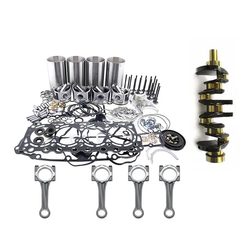 V3307 V3307T V3307-DI Engine Standard Overhaul Rebuild Kit and 4PCS Connecting Rod with Crankshaft for Kubota SSV75 KX080-3 KX080-4