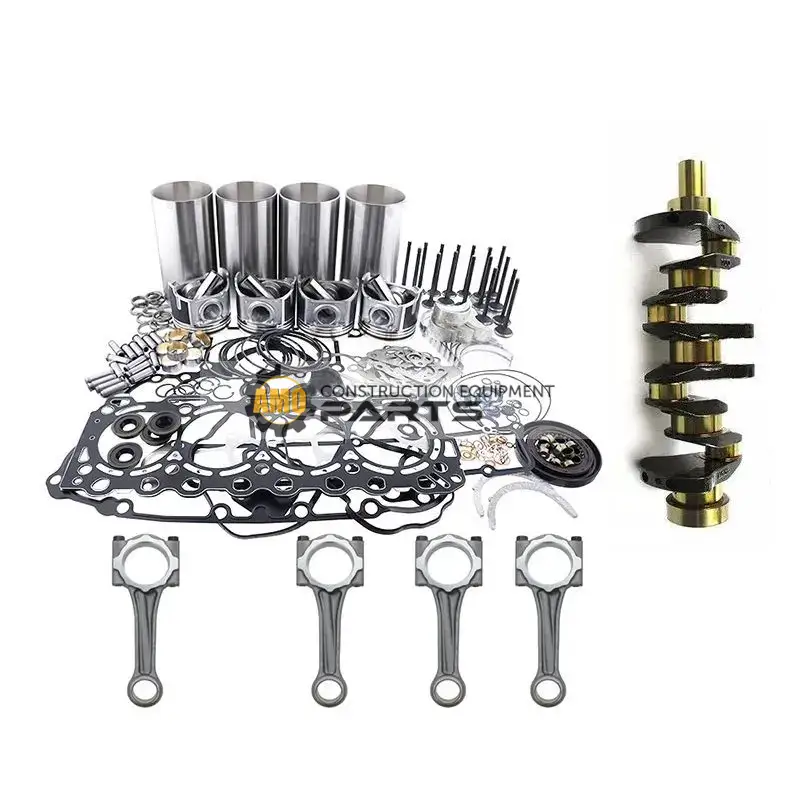 V3307 V3307T V3307-DI Engine Standard Overhaul Rebuild Kit and 4PCS Connecting Rod with Crankshaft for Kubota SSV75 KX080-3 KX080-4