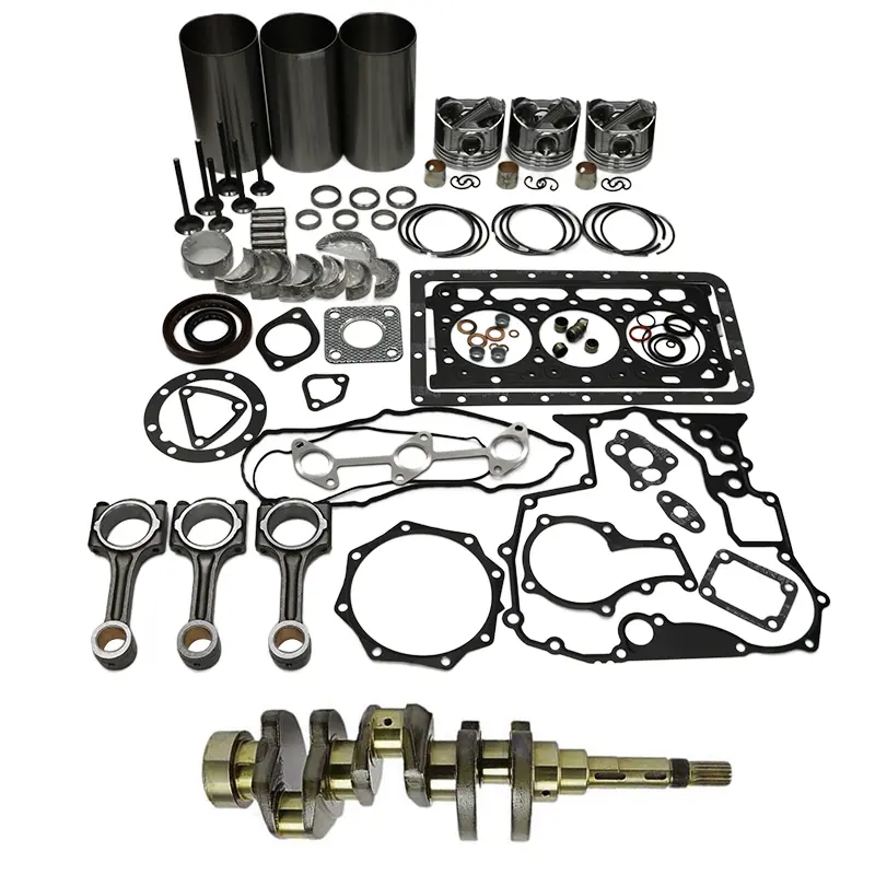 D1803 Engine Standard Overhaul Rebuild Kit and 3 Pieces Connecting Rod with Crankshaft for Kubota L2800F L3240F L3400F L3540GST