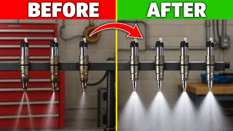 Clean Diesel Fuel Injectors before after reference